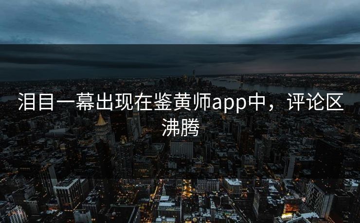 泪目一幕出现在鉴黄师app中，评论区沸腾