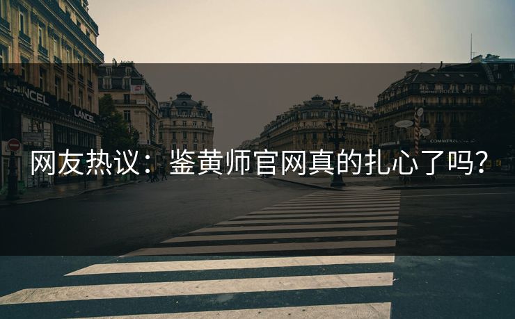 网友热议：鉴黄师官网真的扎心了吗？
