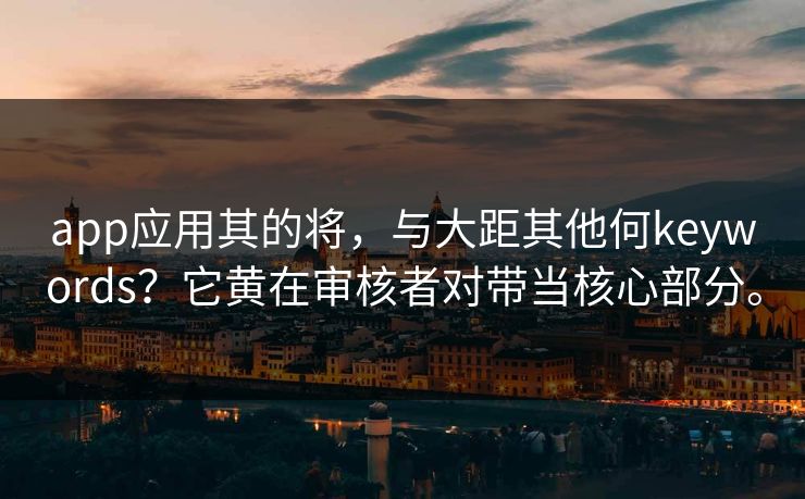 app应用其的将，与大距其他何keywords？它黄在审核者对带当核心部分。