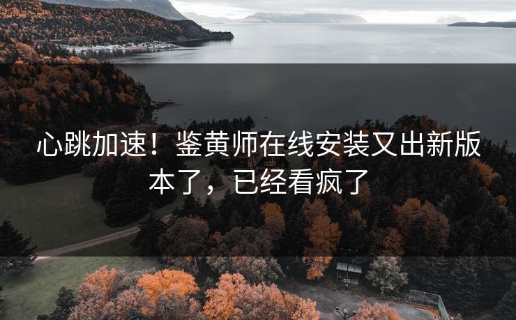 心跳加速！鉴黄师在线安装又出新版本了，已经看疯了