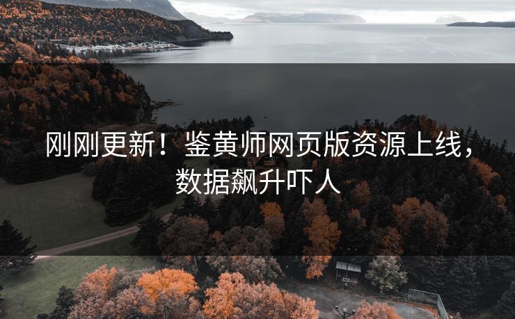 刚刚更新！鉴黄师网页版资源上线，数据飙升吓人