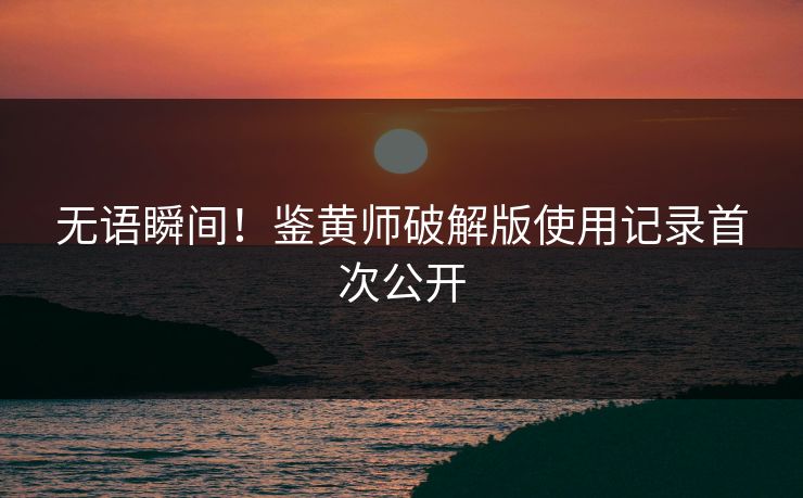 无语瞬间！鉴黄师破解版使用记录首次公开