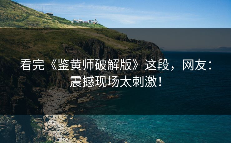 看完《鉴黄师破解版》这段，网友：震撼现场太刺激！