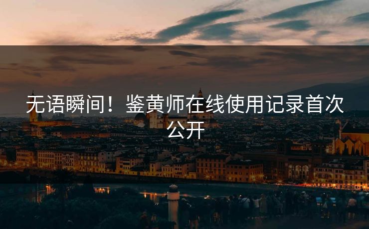 无语瞬间！鉴黄师在线使用记录首次公开