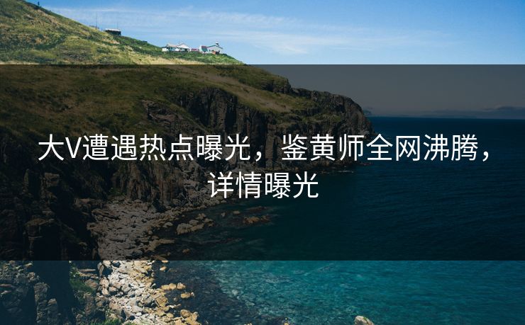 大V遭遇热点曝光，鉴黄师全网沸腾，详情曝光