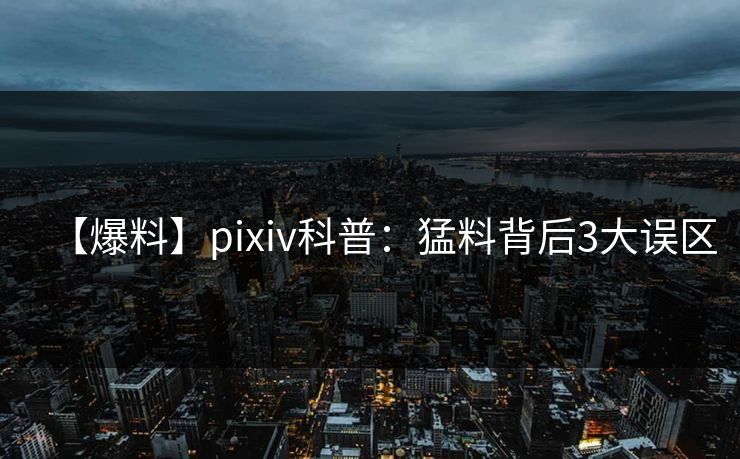 【爆料】pixiv科普：猛料背后3大误区