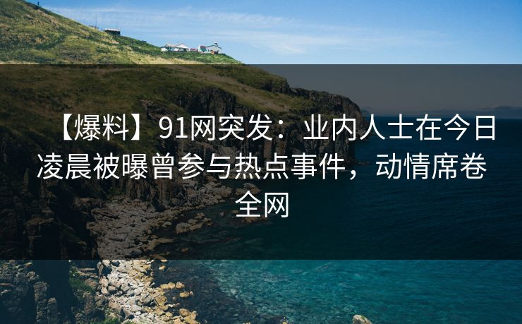【爆料】91网突发：业内人士在今日凌晨被曝曾参与热点事件，动情席卷全网